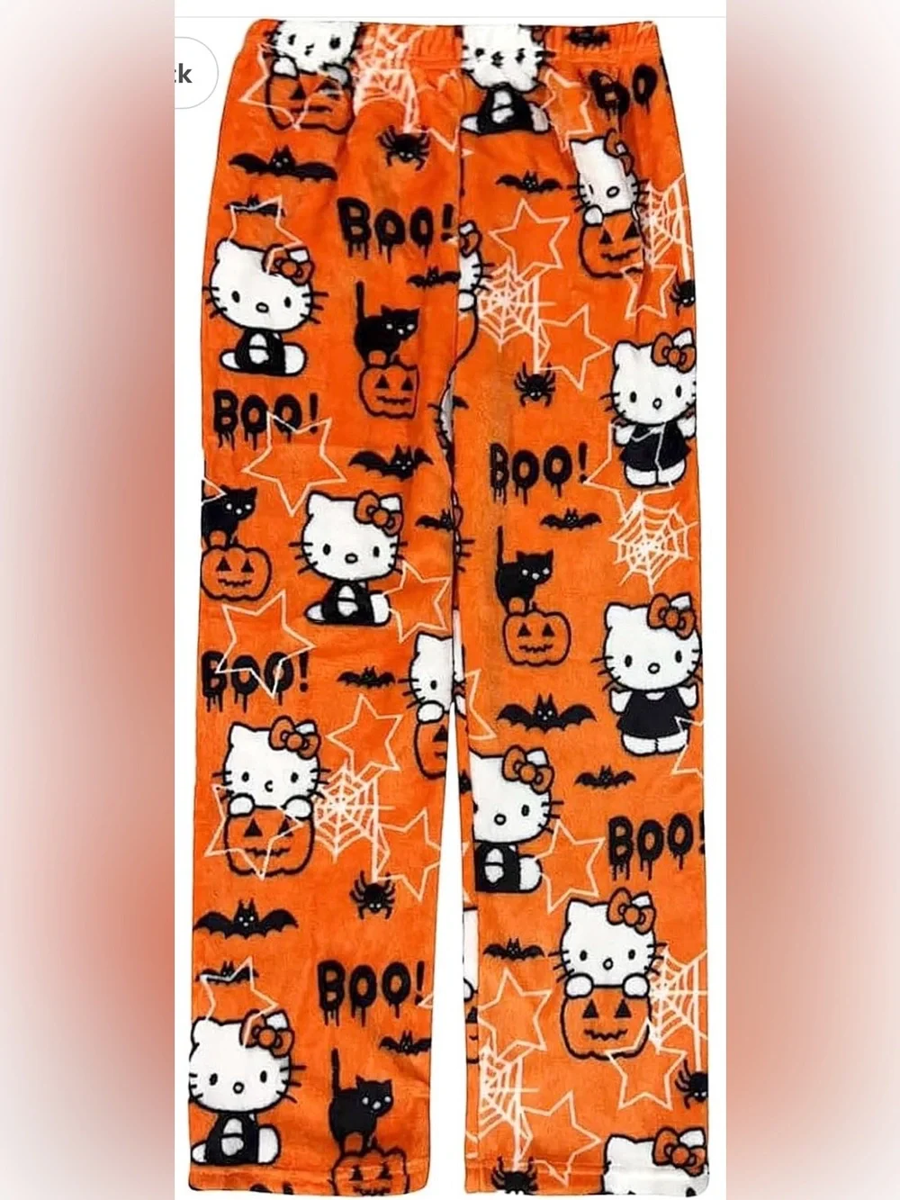 Brand New Hello Kitty Halloween Plush Pajama Pants | Orange Kids XL